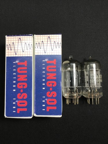 Matched PAIR TUNG-SOL 12AX7 Vintage AUDIO Amp VACUUM TUBES Tested USA 5.3688-D - Picture 2 of 4