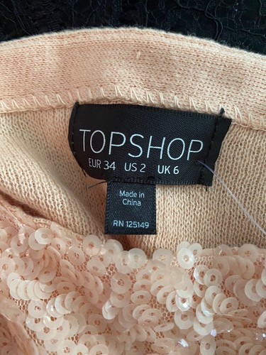 Topshop Women's Pink Sequin Crop Top Size 6 - Picture 4 of 5