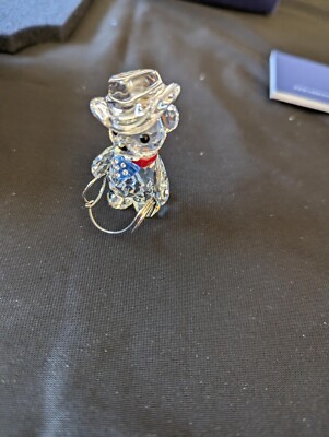 Swarovski JOHNNY 0883413 Bear Wearing Cowboy Hat Bandana Lasso Rope Box Crystal