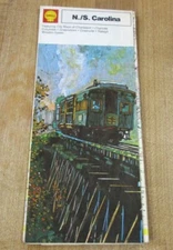 Vintage Shell Oil Map of. North & South Carolina 1973 (r)