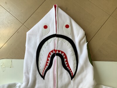 Authentic a bathing ape bape abc camo shark pullover hoodie white