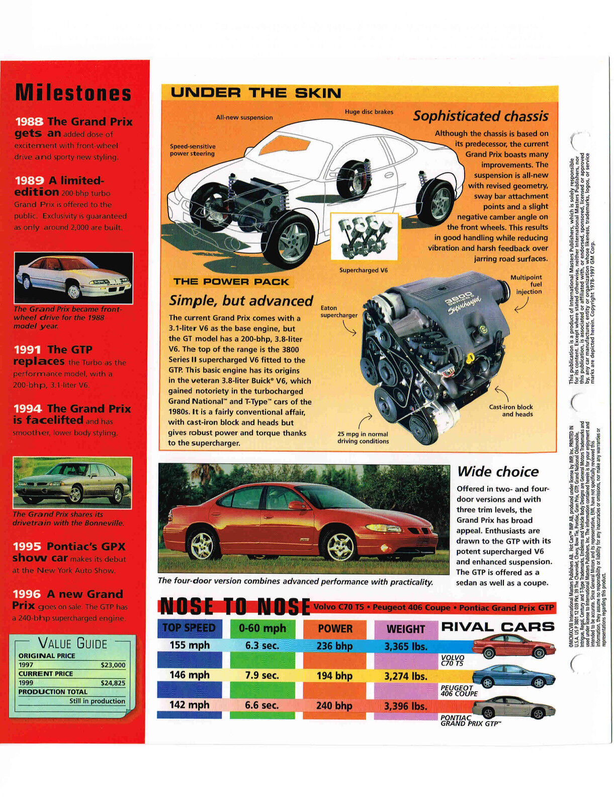 1999 PONTIAC GRAND PRIX IMP Brochure; GTP