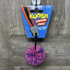 Vintage 1987/94 OddzOn KOOSH Zipper Pull 2” Ball Pink Purple New Old Stock RARE