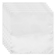 6 Pcs White Cotton Pocket Square Gentlemen Handkerchief Prefolded