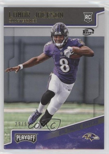 2018 Panini Playoff Rookies 1st Down /99 Lamar Jackson #212 Rookie RC