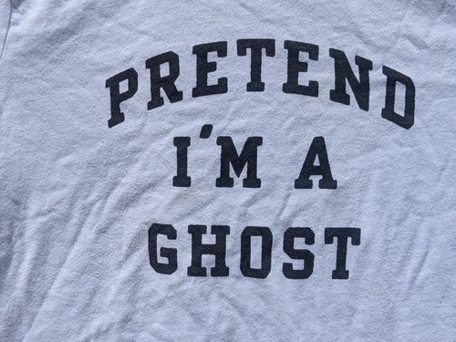 Old Navy Shirt Women's White "Pretend I'm A Ghost"- Large - Picture 7 of 7