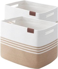 2 Pack Storage Baskets for Organizing, 16' 12" 12" Jute