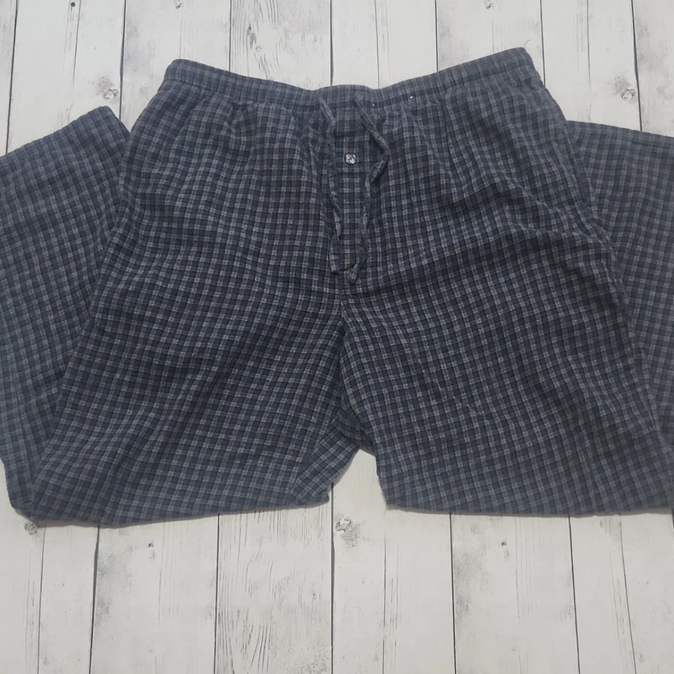 Pantalones de dormir grandes Stafford para hombre azul/gris a cuadros. 100% algodón Foto 4 de 4