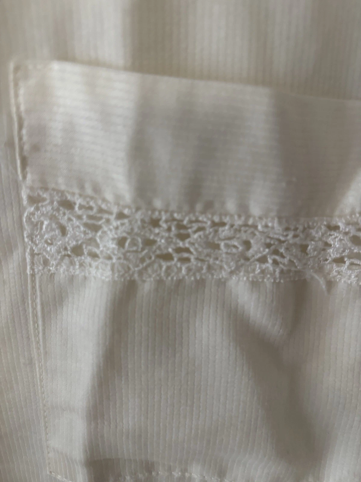 valentino intimo M camicia da notte lunga cotone uncinetto avorio abito vintage leggero