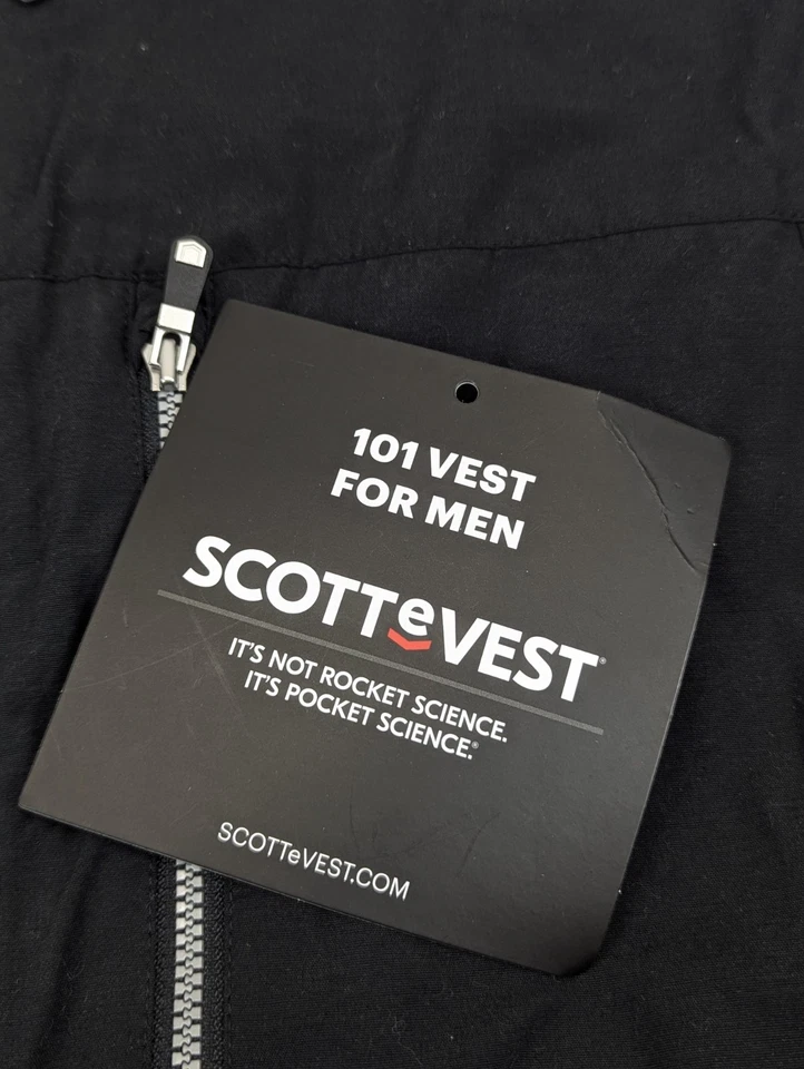 SCOTTeVEST 101 Mens XL Travel Vest 9 Pockets Water Repellent TSA Black Security  - Image 4 of 4