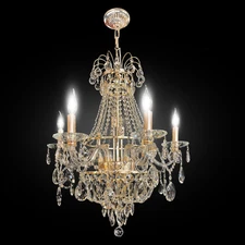 Classic Gold Empire Crystal Chandelier 26"