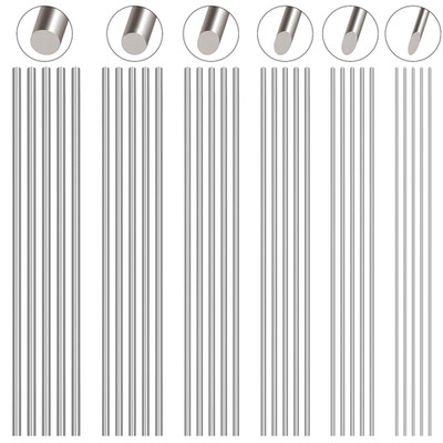 30 Pcs Stainless Steel Round Rods 6 Sizes 1mm 1.5mm 2mm 2.5mm 3mm 4mm 100mm