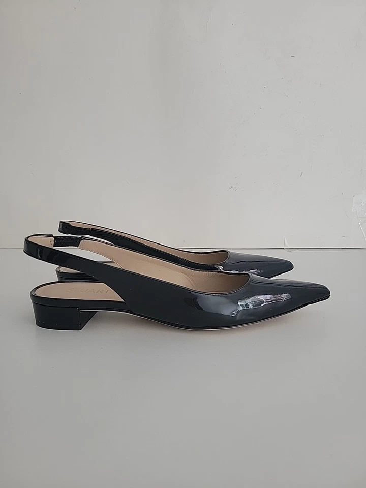 Stuart Weitzman Pointed-toe Slingback Pumps Sandal Black Size 5B New $380 - Image 3 of 4