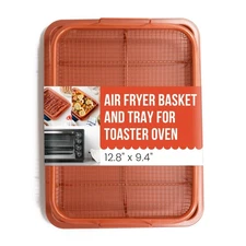 Chef Pomodoro 12.8"x12.4" Air Fryer Basket, 2pc Toaster Oven Pans, Dishwasher...