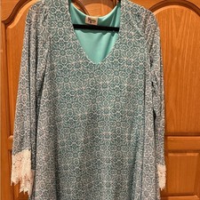 Show Me Your Mumu Revolve TealPortabella Lace Trim in Little Lady Lolo SMALL