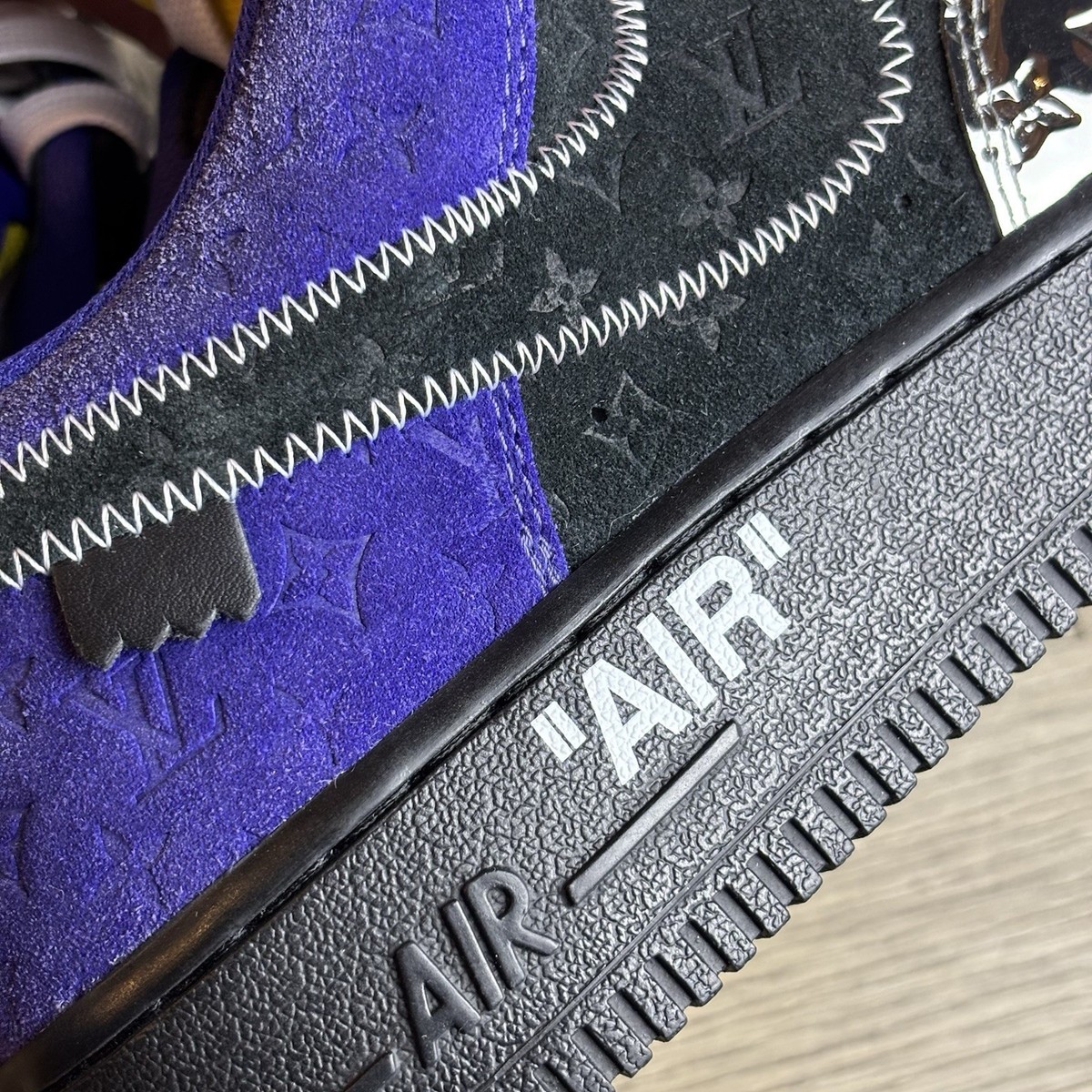 Louis Vuitton Nike Air Force 1 Low Virgil Abloh Black Metallic