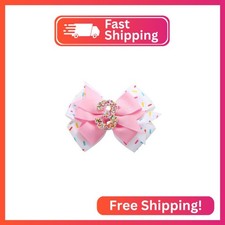 Birthday Hair Bow for Baby Girls 1 2 3 4 5 6 Years Sprinkle Decorations Confetti