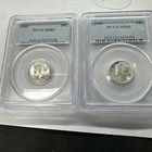 2 Coins 1 Price 1945-S Mercury Dime PCGS MS65