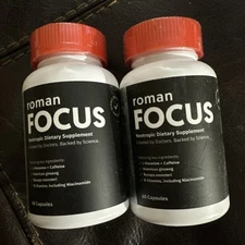 LOT OF 2 Roman FOCUS Nootropic Dietary Supplement 60 Caps EA Box EXP 4/2027 A6