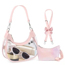 Small Clear Bag for Stadium Events, Clear Shoulder Bag for Stadium Approved w...