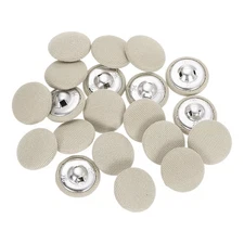 20Pcs Fabric Cloth Covered Button, 18mm 28L Metal Shank Buttons, Khaki