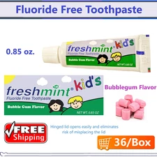 Dental Kid Fluoride-Free Toothpaste, Bubblegum, 0.85 oz, 36/Bx New World Imports