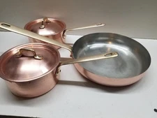 Cobre 5 piece set - Made In Chile Copper/Brass Cooking Pots/Pan Heavy Duty! Exc