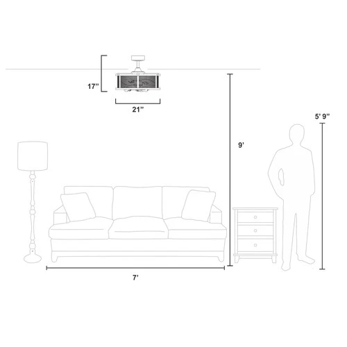 Vaxcel Lighting Humboldt 21 Humboldt 21" 3 Blade Indoor Ceiling - Oil Rubbed - Picture 12 of 12