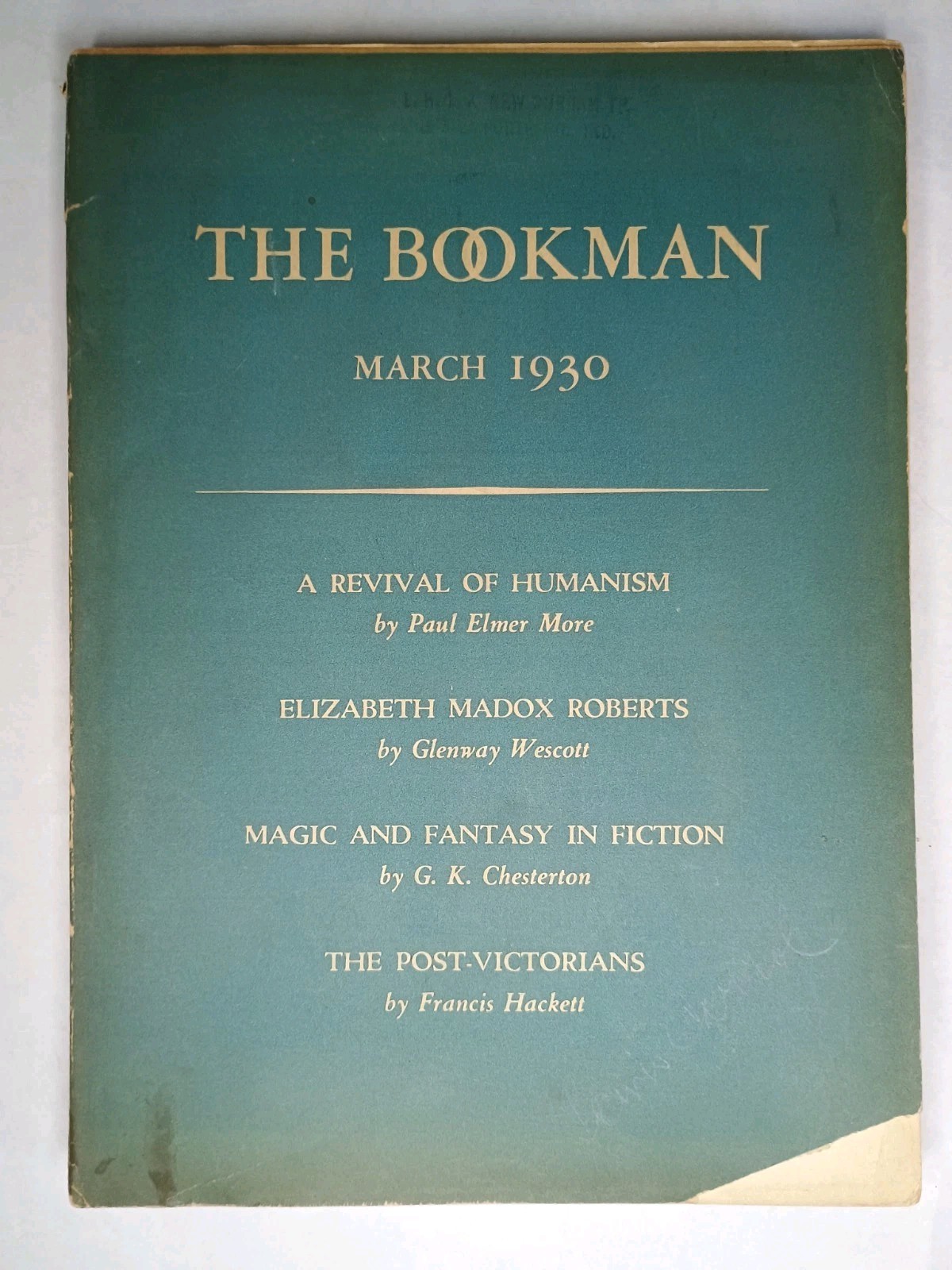 The Bookman March 1930 Magazine Vol LXXI No 1