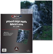 25 BCW 8x10" Soft Photograph Sleeves 2 mil Clear Poly Print Document Page Photo
