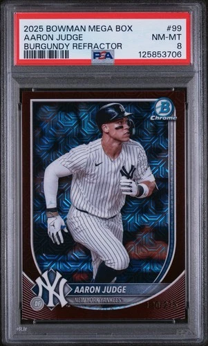 2025 Bowman Mega Box Aaron Judge PSA 8 Burgundy Refractor Yankees
