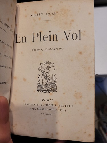 En Plein Vol .. Albert Quantin .. Envoi Autographe .. 1913 - Imagen 4 de 5