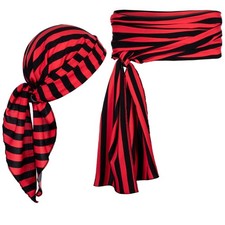 Pirate Costume Accessories/Plus Size Striped Pirate Scarf Belt Waist Sash and