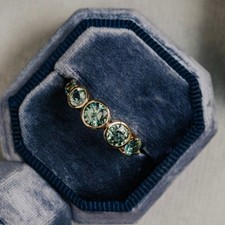 5 Montana Sapphire Bezel Band Sterling Silver...