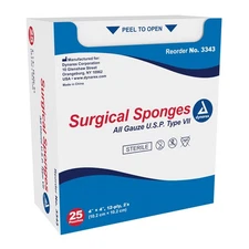 Dynarex 12-Ply Gauze Sponge Sterile 4 x 4" 25 Box(es) 25  per Box