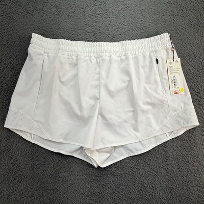 CALIA Infinity Run Short Womens L White Mid-Rise 3'' Inseam WAX12336W NWT