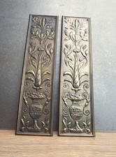 Antique Brass Finger Door Plates Push Plates Classical Design -good Condition Antique Brass Finger Door Plates Push Plates Classical Design -good Condition