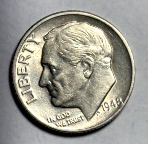 Semi Key Date 1948 D Roosevelt Silver Dime BU Uncirculated