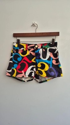 Love Moschino Hot Pants UK 6 Shorts Black Number Print Multicoloured
