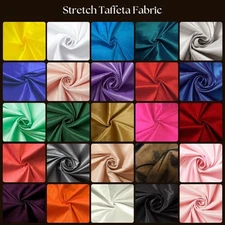 Stretch Taffeta Fabric by the Yard –60” Wide Polyester Spandex for Dress & Décor
