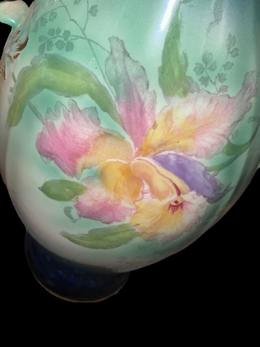 Antique Royal FM 1755 Bonn Germany Porcelain Vase Green Antique Royal FM 1755 Bonn Germany Porcelain Vase Green