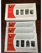 Dollar Bill Acceptor Pre-saturated Cleaning Card -ALCOHOL FREE  - 10 pack