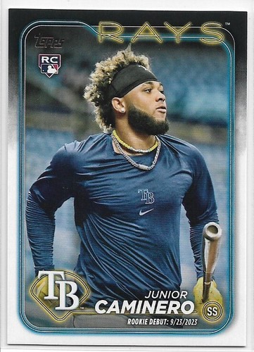 2024 Topps Update Junior Caminero #US223 Rookie Debut Golden Mirror Variation SP