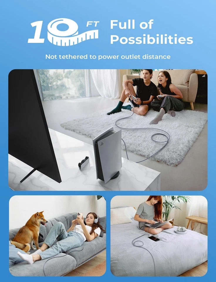 240W USB-C to USB-C Right Angle Cable 10ft Fast Charging for iPhone MacBook - Image 4 of 4