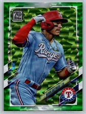 2021 Topps #452 Derek Dietrich Green /499 Texas Rangers