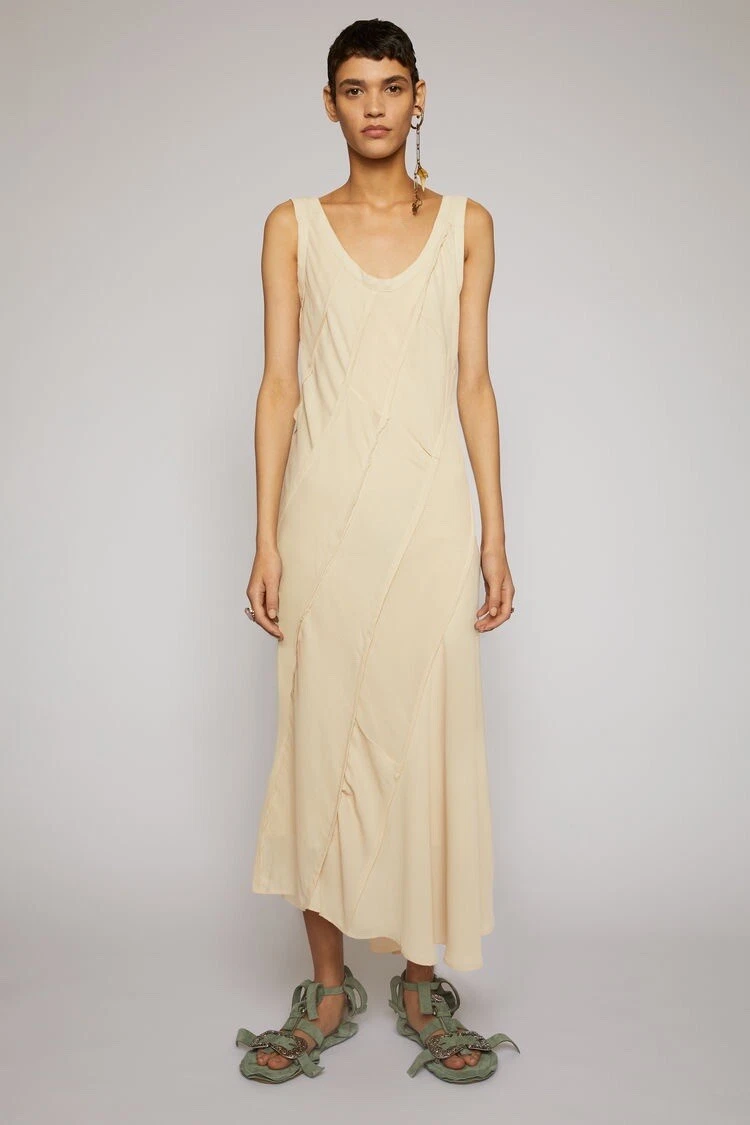 Abito beige Acne Studios Bias taglio patchwork taglia EU 40