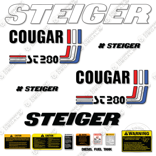 Fits Steiger Cougar ST280 Decal Kit Tractor - 7 YEAR OUTDOOR 3M VINYL! - Picture 1 of 1