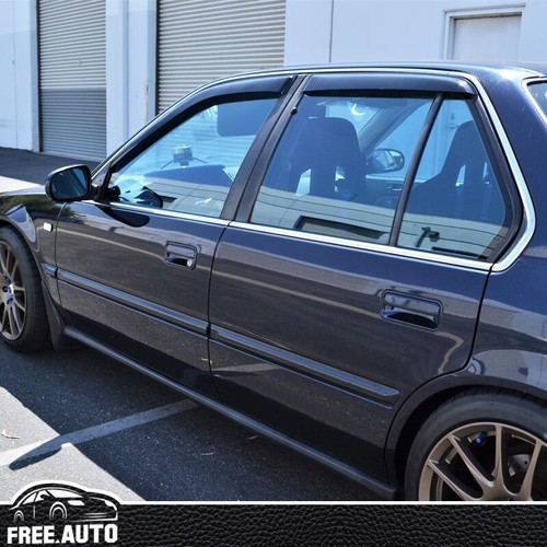 Fits 90-93 Honda Accord Slim Style Acrylic Window Visors 4Pc - Picture 2 of 7