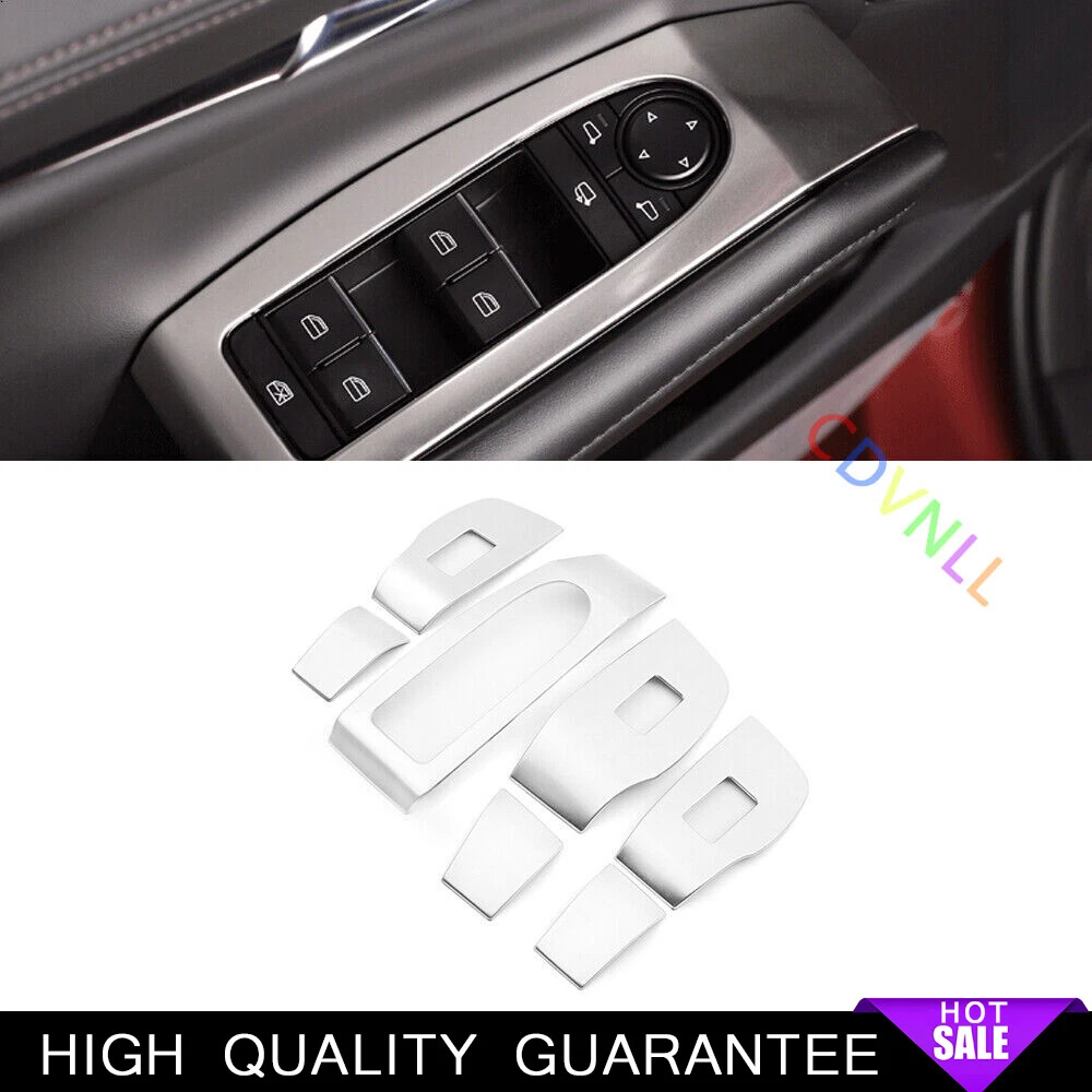 Window Lock Lift Panel Frame Trim Fit For Mazda 3 Axela 2020-2021 Silver Steel