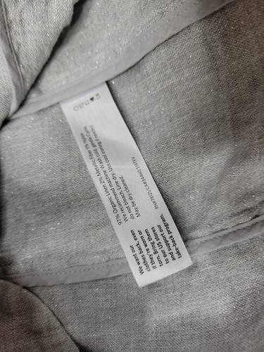 Eileen Fisher Womens S Organic Linen Metallic Lightweight Blazer Jacket Business - Picture 5 of 9